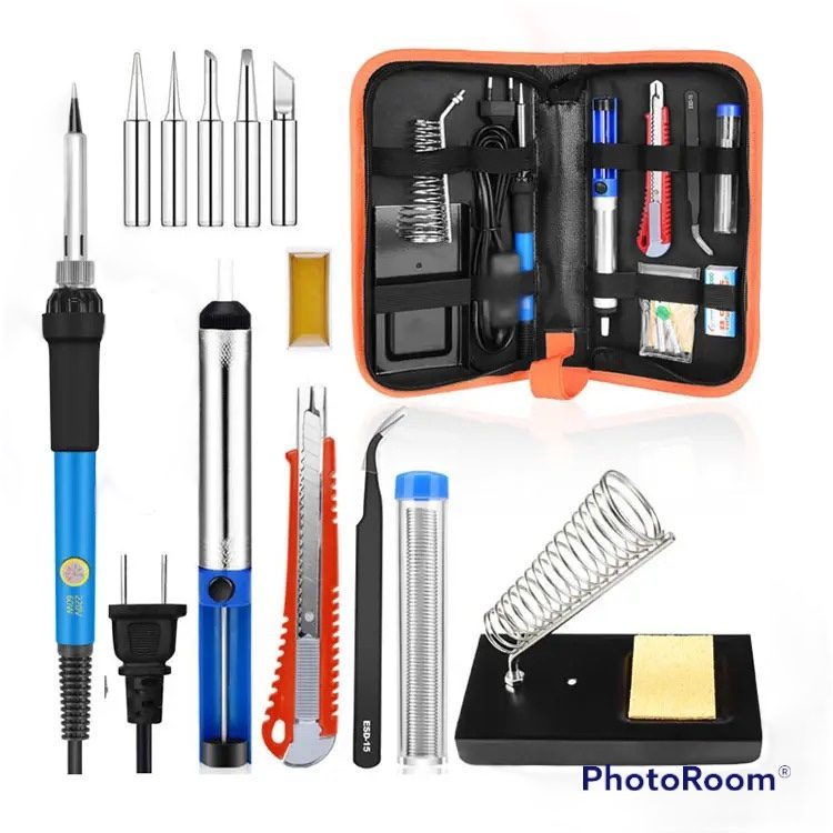 9 piece 60W Electric Soldering Iron Kit for Electronics Repair