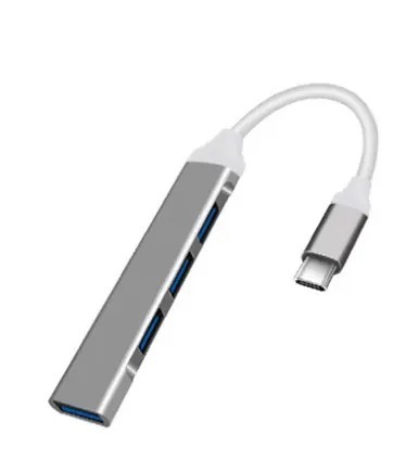 USB Type C 4-Port USB 3.1 Hub Splitter Cable with connected devices on various platforms.