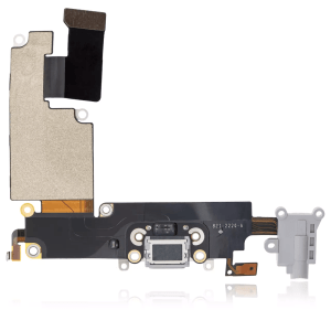 Premium Silver Charging Port Flex Cable for iPhone 6 Plus A1522 2014, ensuring reliable connectivity and durability.
