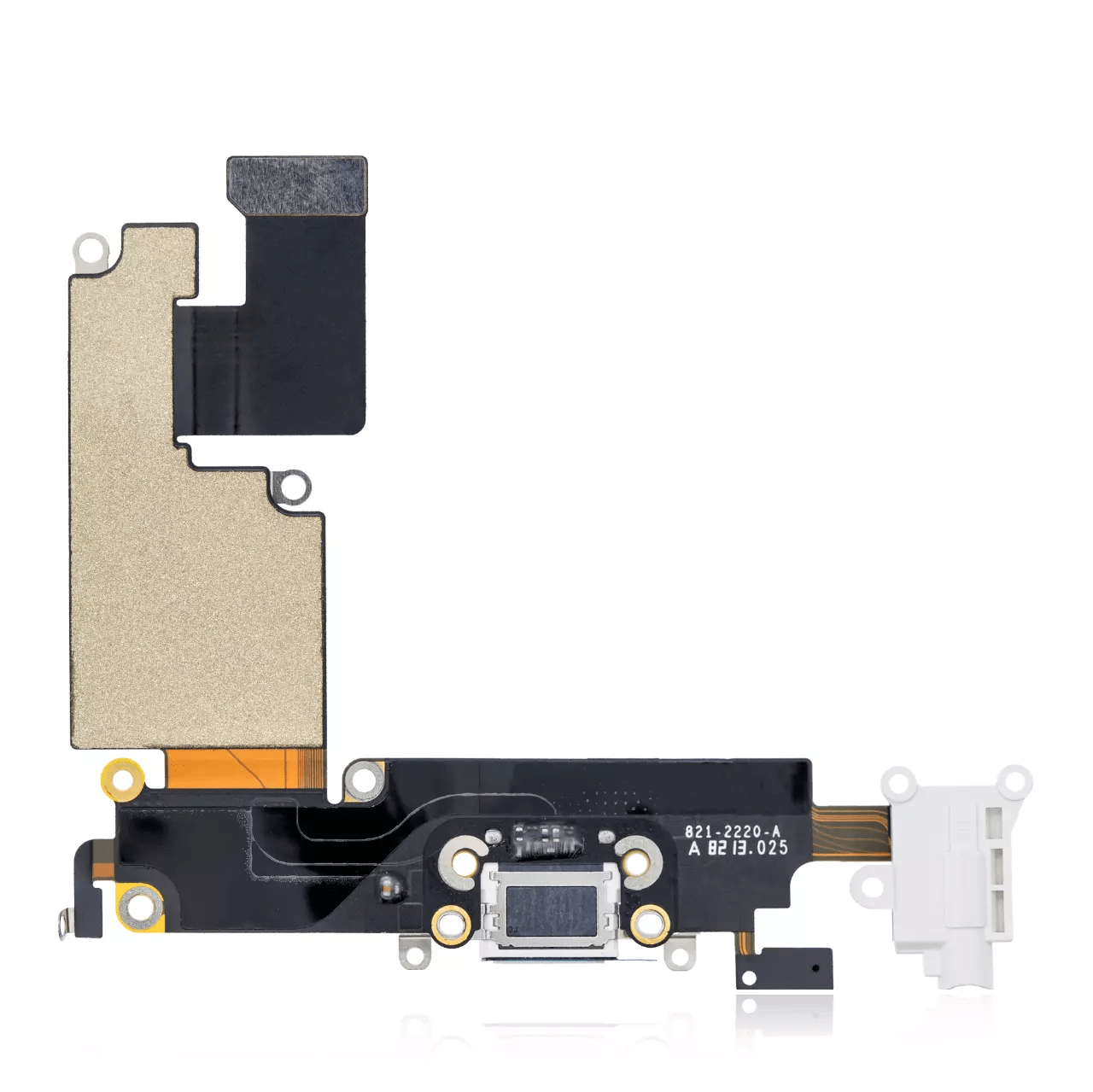 Premium Space Gray Charging Port Flex Cable for iPhone 6 Plus A1522 2014, ensuring reliable connectivity and durability.