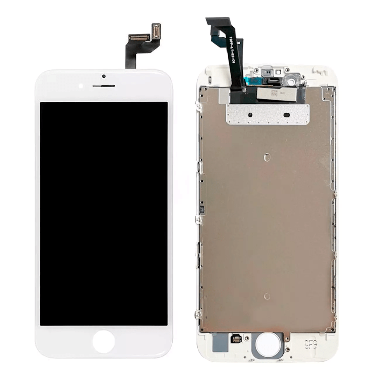 Premium white LCD assembly with steel plate for iPhone 6s A1633 2015 - top-quality replacement part.