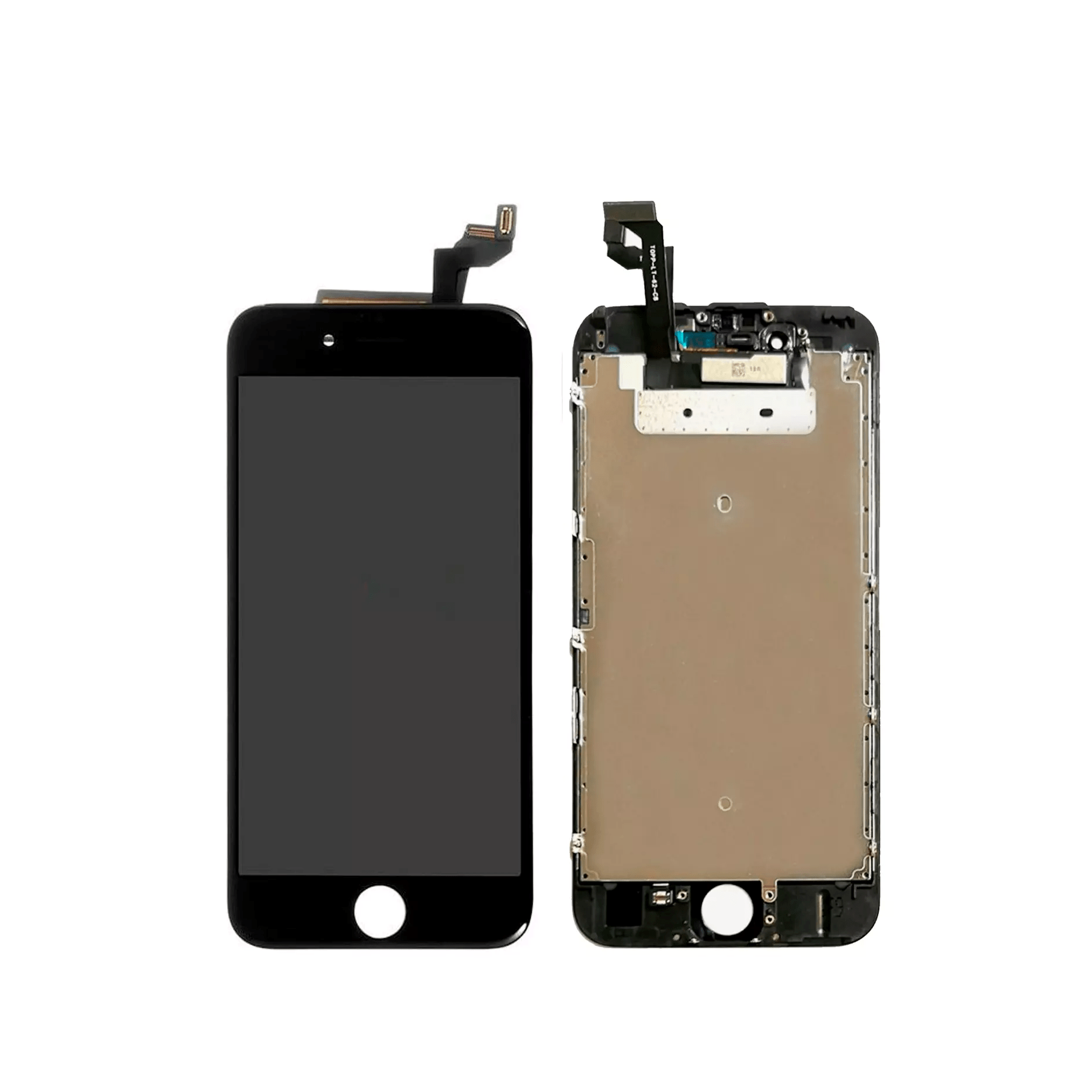 Premium Black LCD assembly with steel plate for iPhone 6s A1633 2015 - top-quality replacement part.
