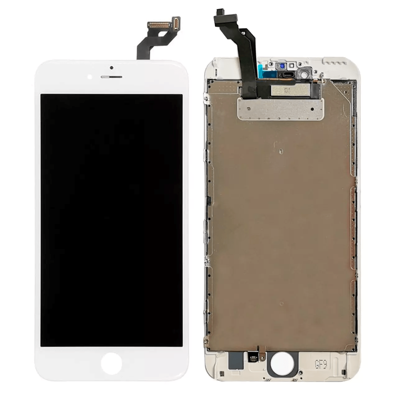 White LCD assembly with steel plate for iPhone 6s Plus A1634 2015 aftermarket AQ7