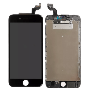 Black LCD assembly with steel plate for iPhone 6s Plus A1634 2015 aftermarket AQ7