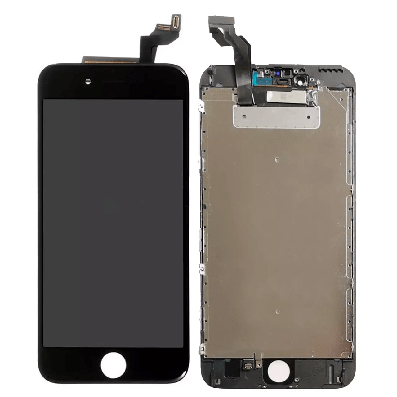 Black LCD assembly with steel plate for iPhone 6s Plus A1634 2015 aftermarket AQ7