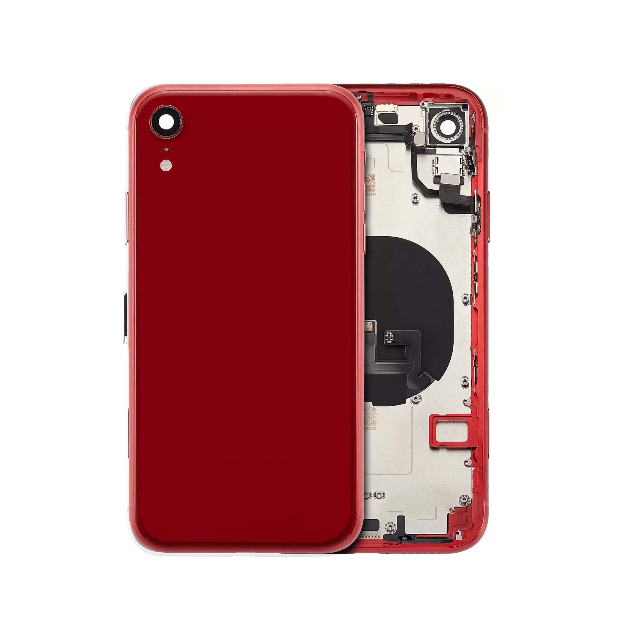 Red Back Housing with Small Components Pre-Installed for iPhone XR A1984 2018 (No Logo) (Aftermarket Plus)