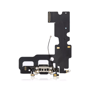 Aftermarket Jet / Matte Black Charging Port Flex Cable for iPhone 7 A1660 2016 model.
