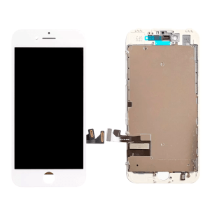 Premium white LCD assembly with steel plate for iPhone 7 A1660 2016, ensuring high-quality display performance.
