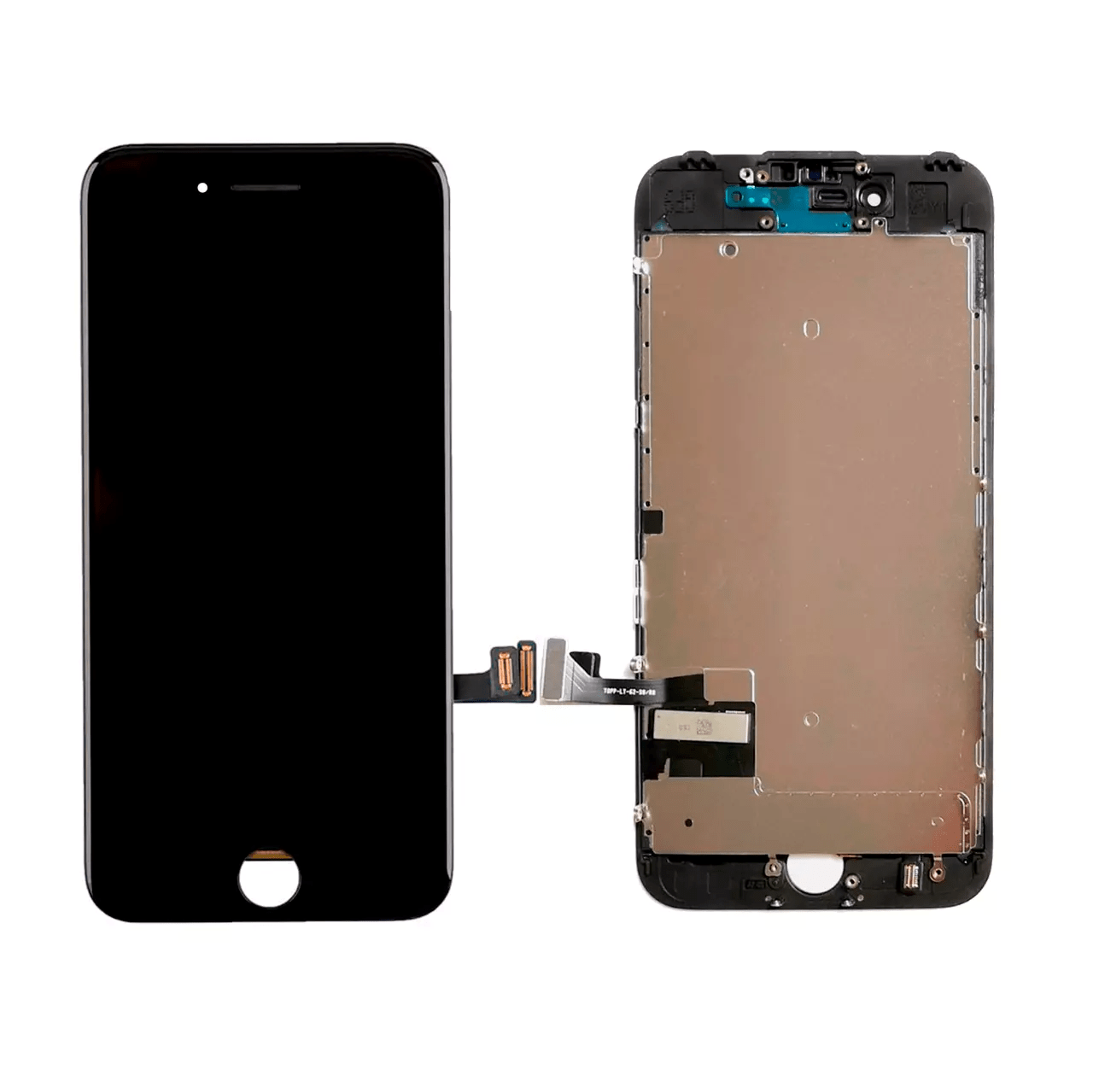 Premium Black LCD assembly with steel plate for iPhone 7 A1660 2016, ensuring high-quality display performance.