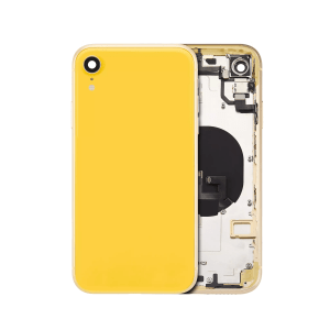 Yellow Back Housing with Small Components Pre-Installed for iPhone XR A1984 2018 (No Logo) (Aftermarket Plus)