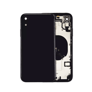 Space Gray Back Housing with Small Components Pre-Installed for iPhone XR A1984 2018 (No Logo) (Aftermarket Plus)