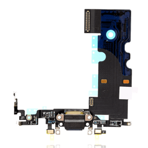 iPhone 8 A1863 charging port flex cable replacement in Space Gray color.
