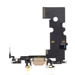 iPhone 8 A1863 charging port flex cable premium replacement in Gold color.