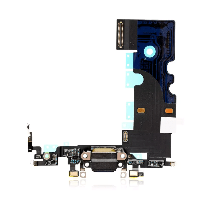 iPhone 8 A1863 charging port flex cable premium replacement in Space Gray color.