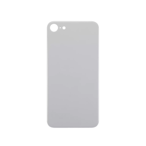 New Back Glass with 3M Adhesive for iPhone 8 A1863 2017 (No Logo / Large Camera Hole) (Silver)