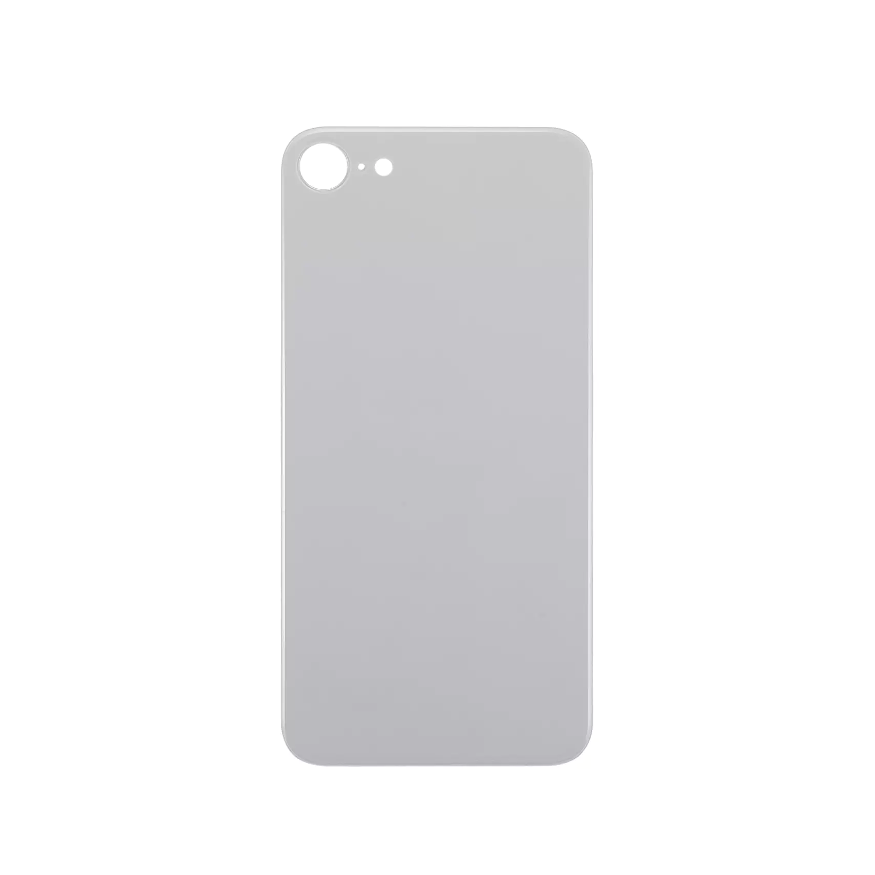 New Back Glass with 3M Adhesive for iPhone 8 A1863 2017 (No Logo / Large Camera Hole) (Silver)