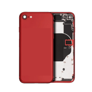 New Red back housing for iPhone 8 A1863 with pre-installed small components, without logo.