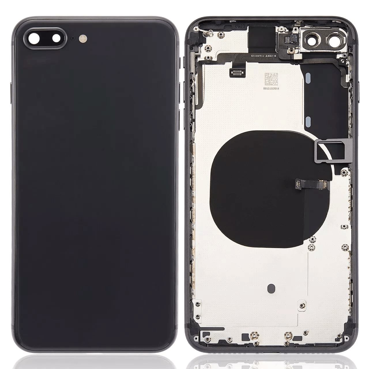 New Back Housing with Small Components Pre-Installed for iPhone 8 Plus A1864 2017 (Space Gray)