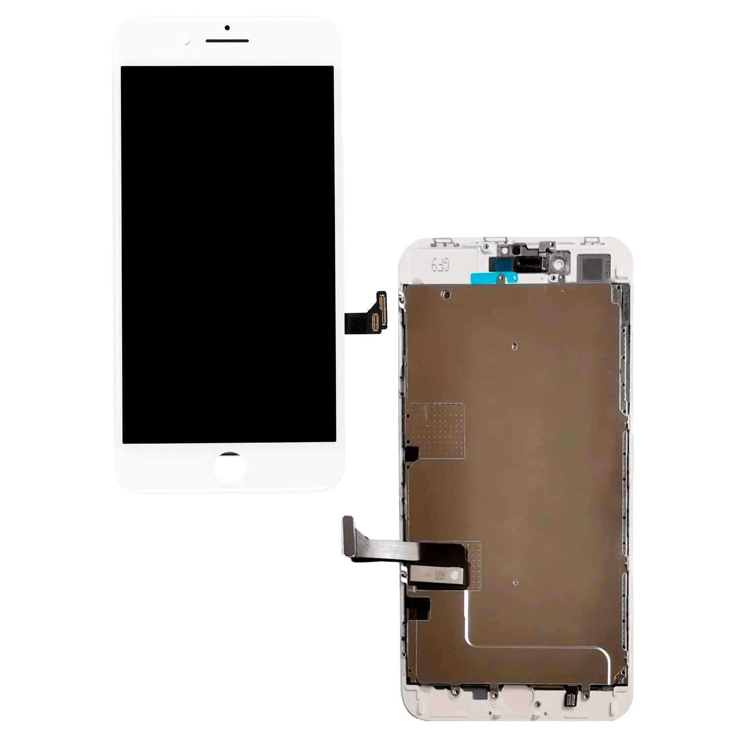 New LCD Assembly with Steel Plate for iPhone 8 Plus A1864 2017 (Premium) (White)