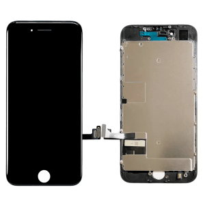 Black LCD Assembly with Steel Plate for iPhone SE A2296 2020, SE 2022, and iPhone 8 (Premium Quality)