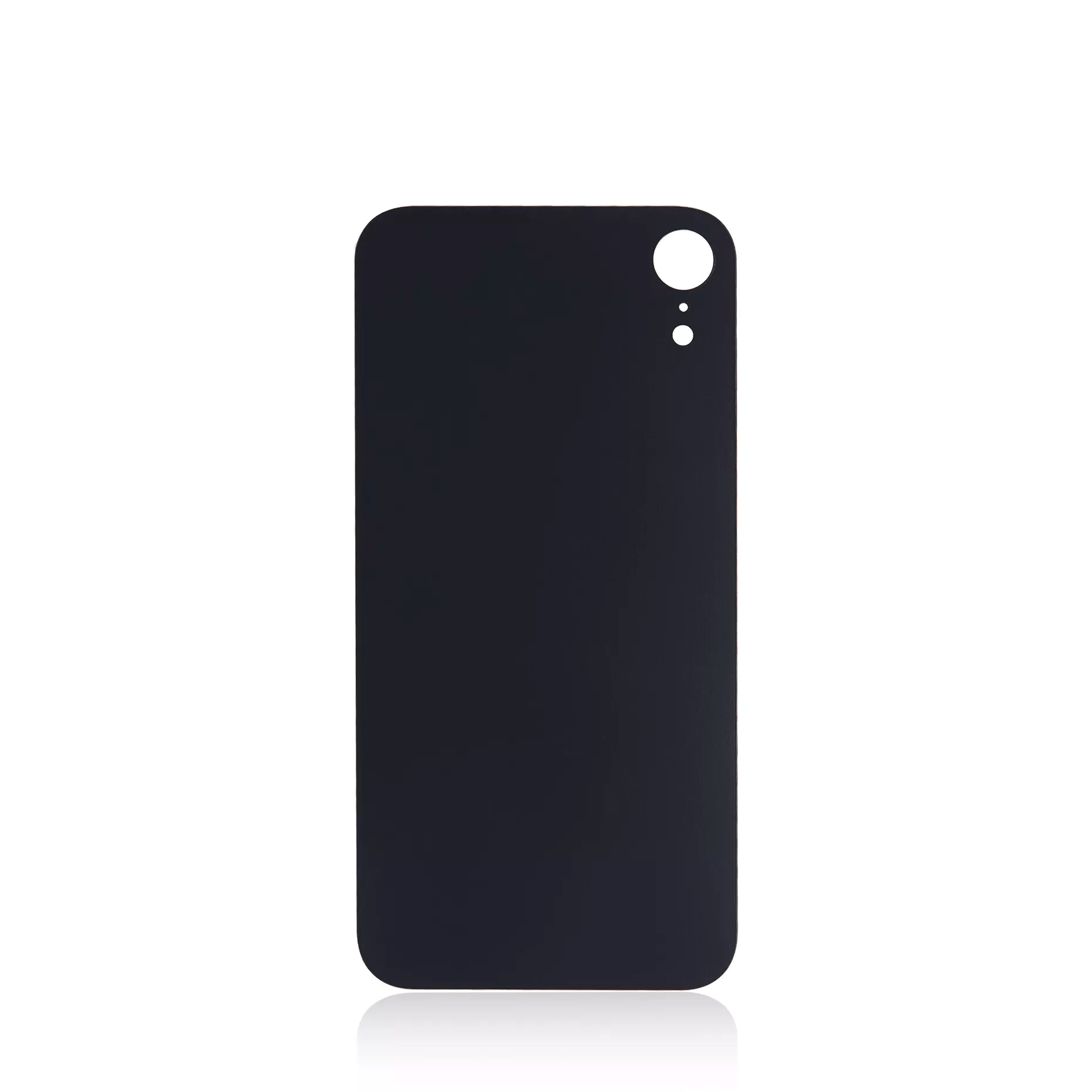 Black back glass replacement with 3M adhesive for iPhone XR A1984 (2018), no logo.