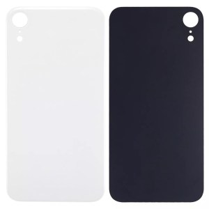 White back glass replacement with 3M adhesive for iPhone XR A1984 (2018), no logo.
