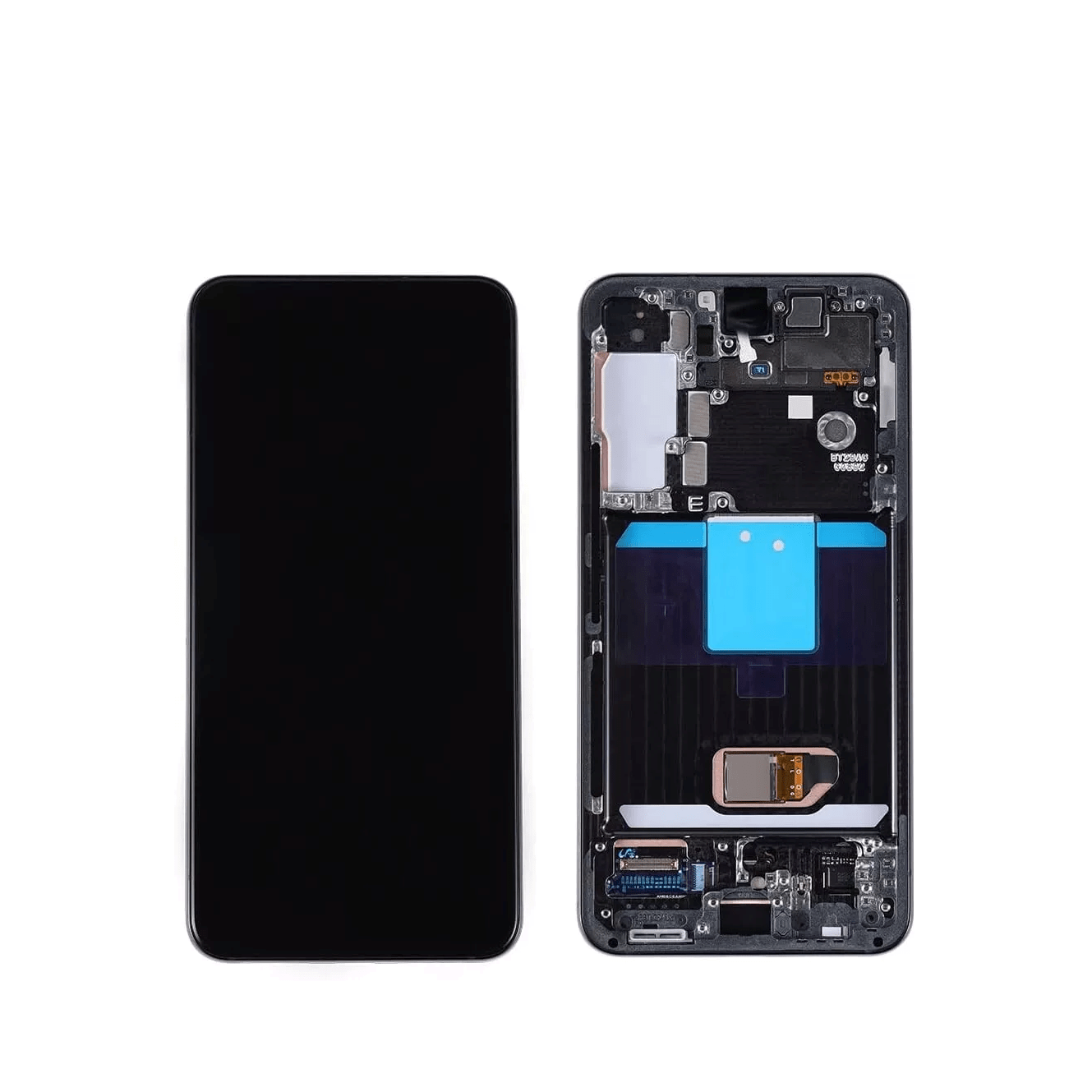 Replacement AMOLED display assembly with frame for Samsung Galaxy S22 5G in Phantom Black