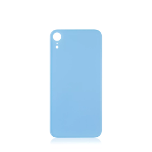 Blue back glass replacement with 3M adhesive for iPhone XR A1984 (2018), no logo.