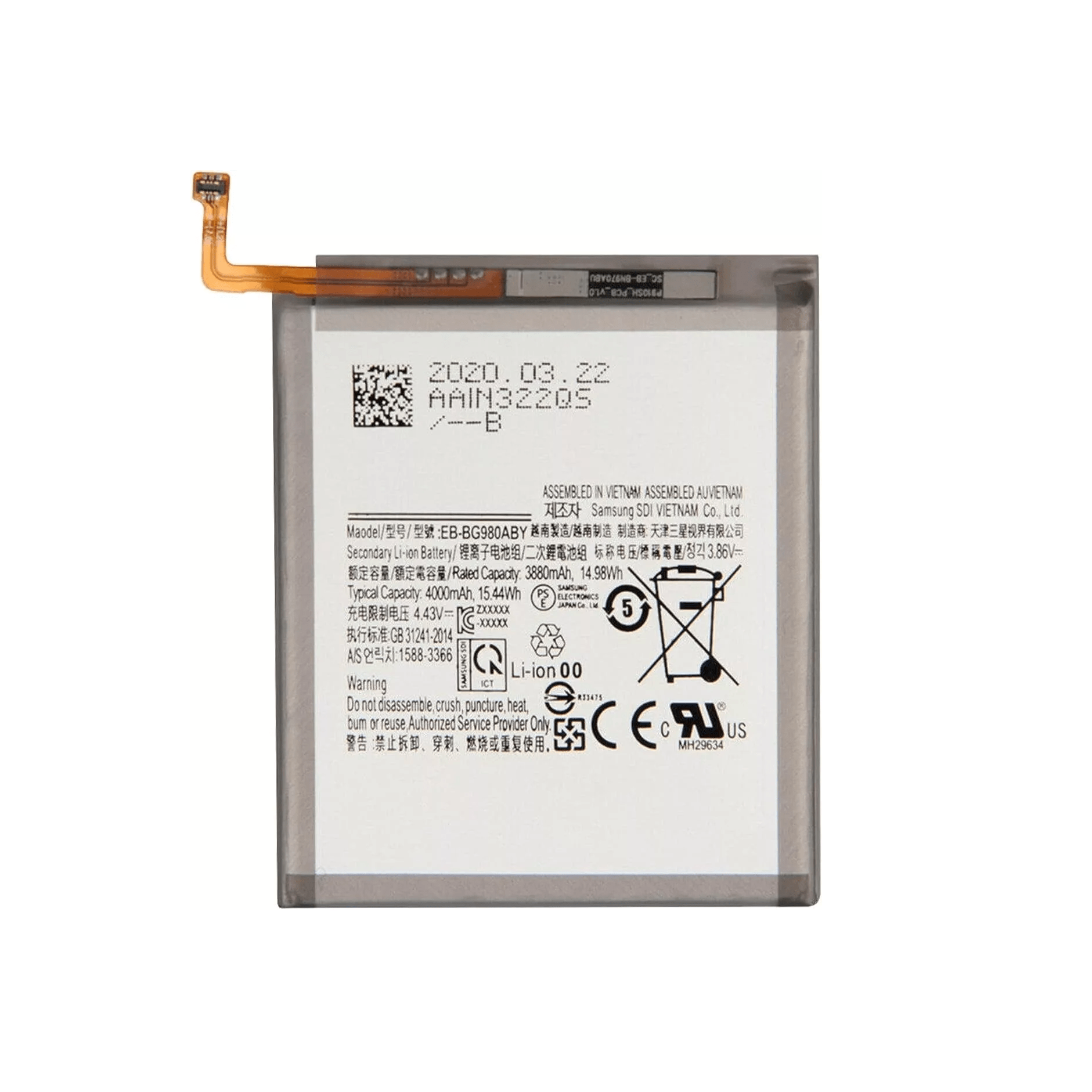 New Battery for Samsung Galaxy S20 5G (EB-BG980ABY)