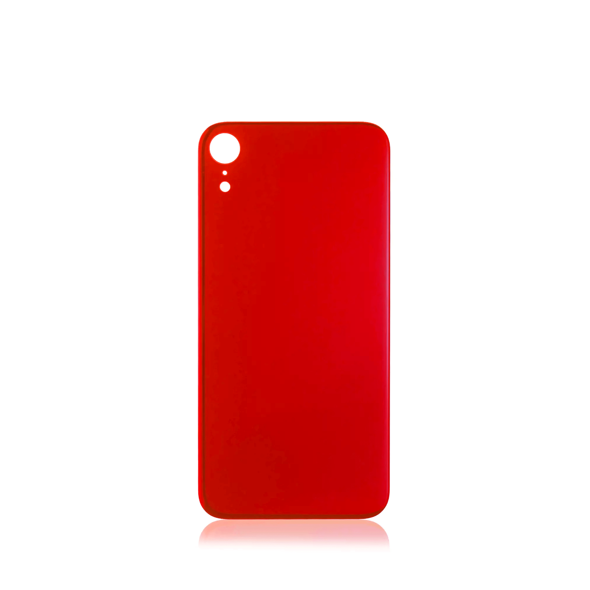 Red back glass replacement with 3M adhesive for iPhone XR A1984 (2018), no logo.