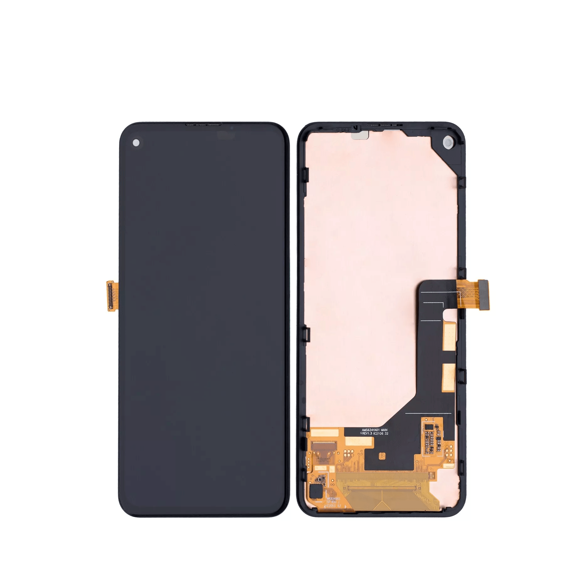 Genuine OEM black OLED assembly with frame for Google Pixel 5A 5G.