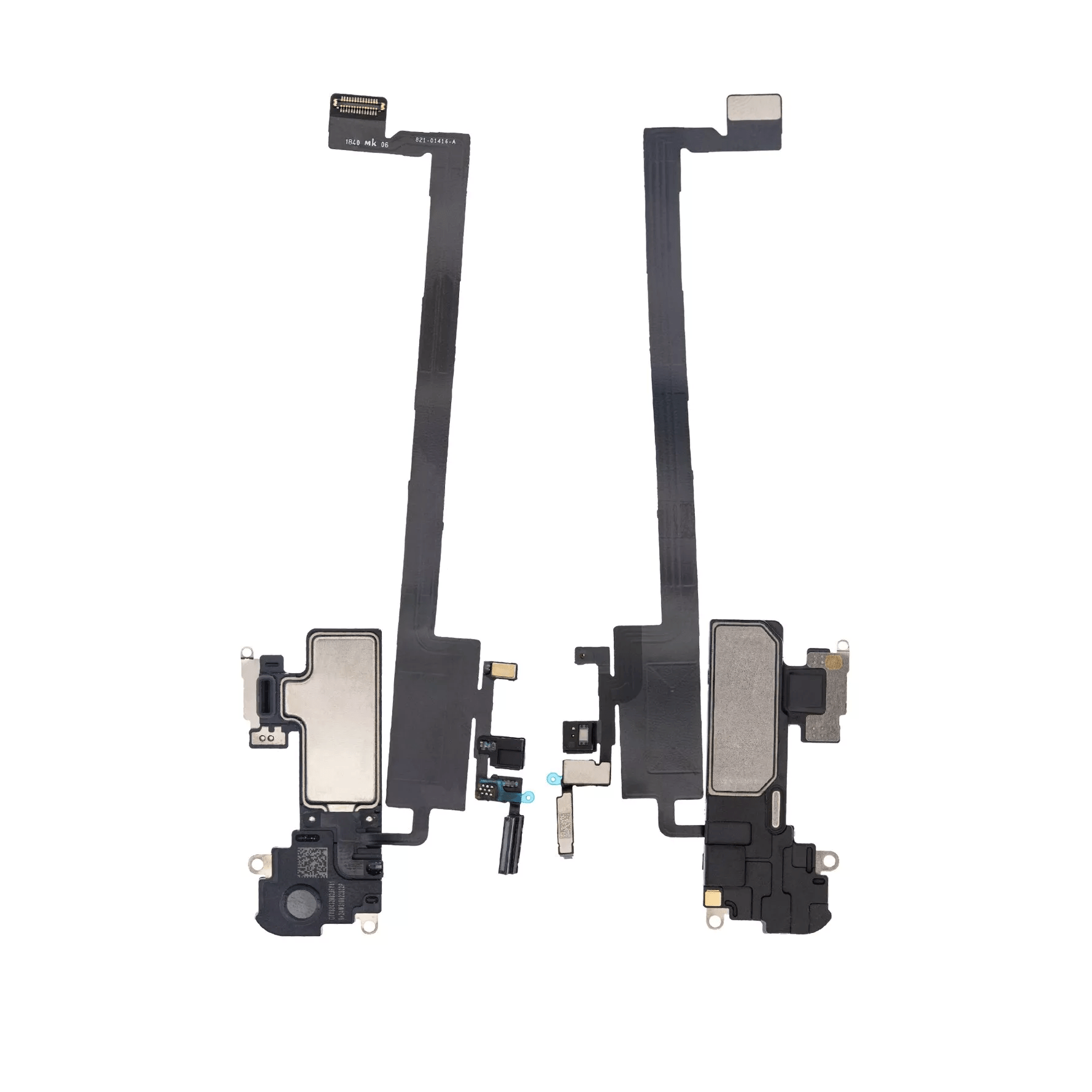 Earpiece speaker and proximity sensor cable for iPhone XS Max A1921 with soldering required for Face ID functionality.