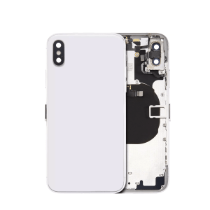 Aftermarket Plus Silver Back Housing with Pre-installed Small Components for iPhone X A1865 2017 - No Logo