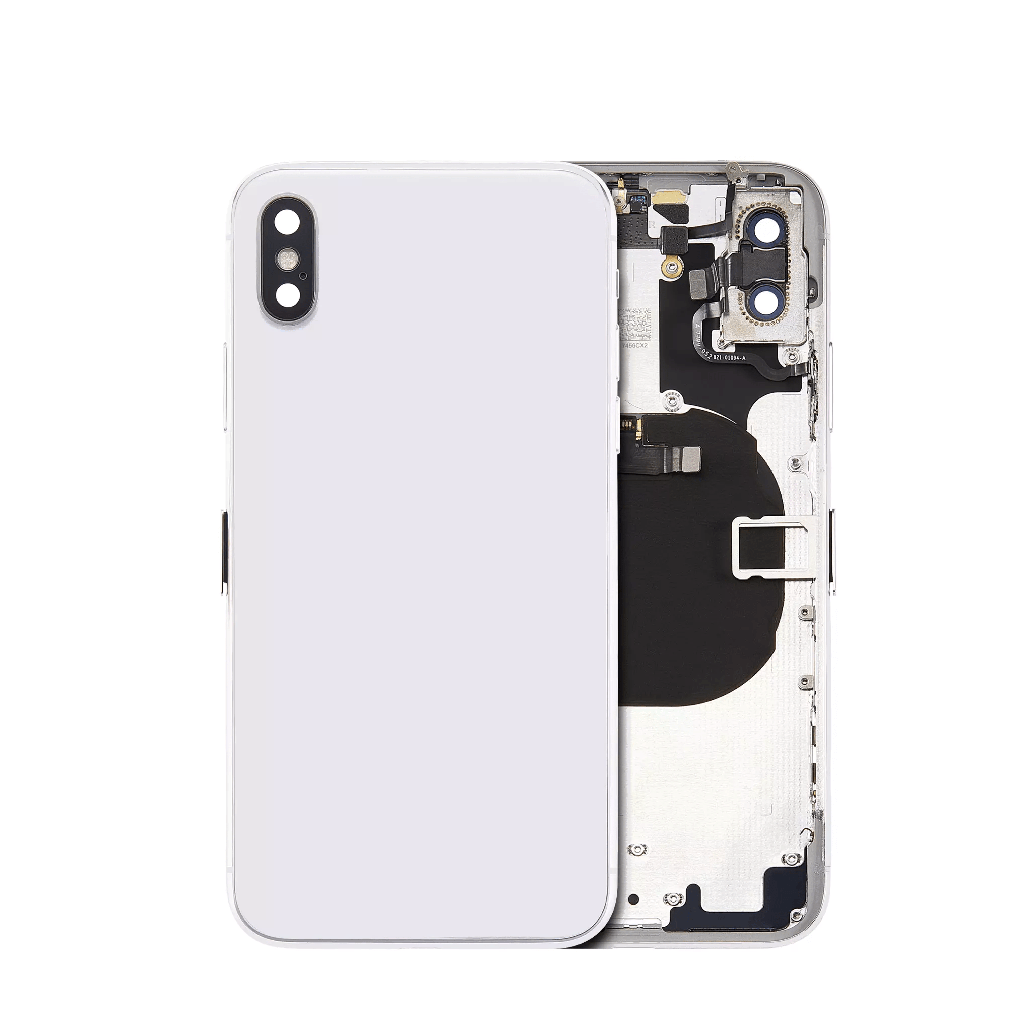 Aftermarket Plus Silver Back Housing with Pre-installed Small Components for iPhone X A1865 2017 - No Logo