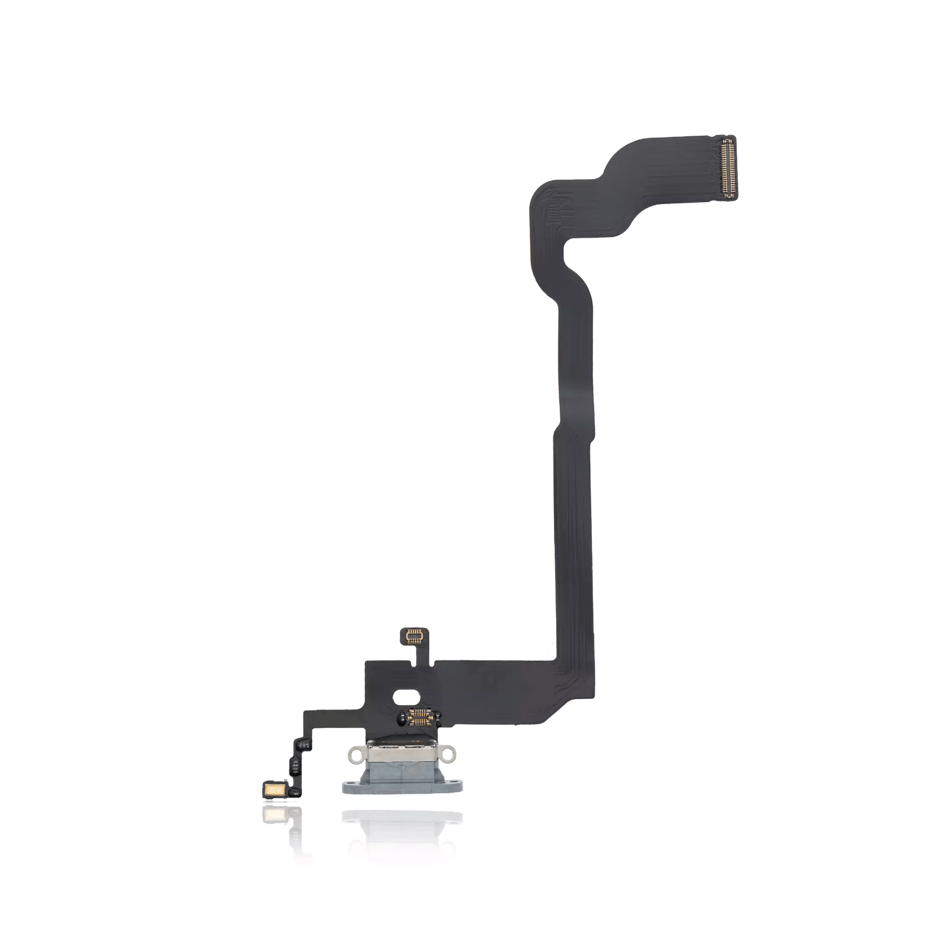 Aftermarket silver charging port flex cable for iPhone X A1865 2017 - reliable replacement part.