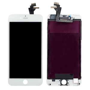 Premium white LCD assembly for iPhone 6 Plus A1522, 2014 model.