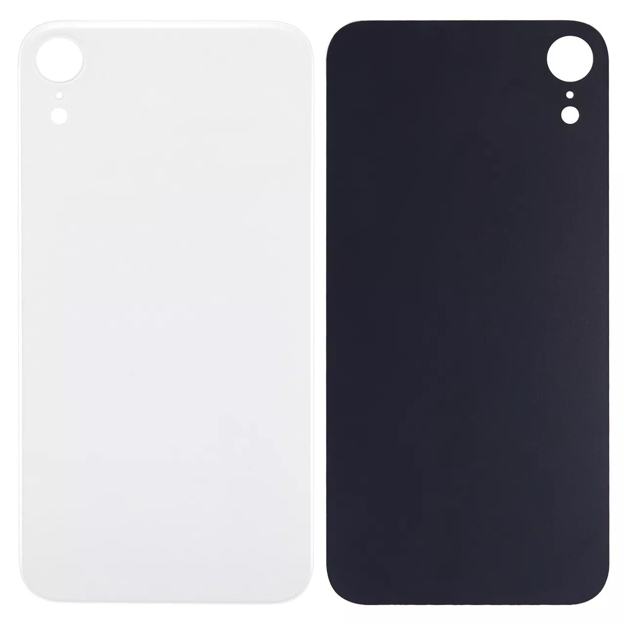 White back glass replacement with 3M adhesive for iPhone XR A1984 (2018), no logo.