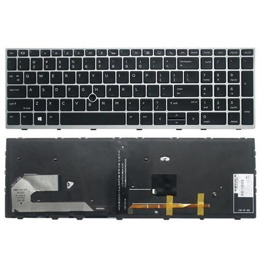 Keyboard Silver Frame Backlit For HP Elite Book G6 850