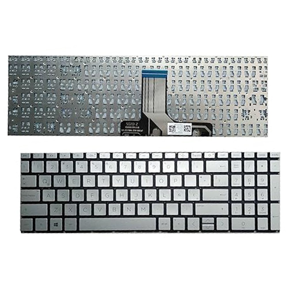 Keyboard US Non-Backlit Silver For HP Pavilion 15-EH