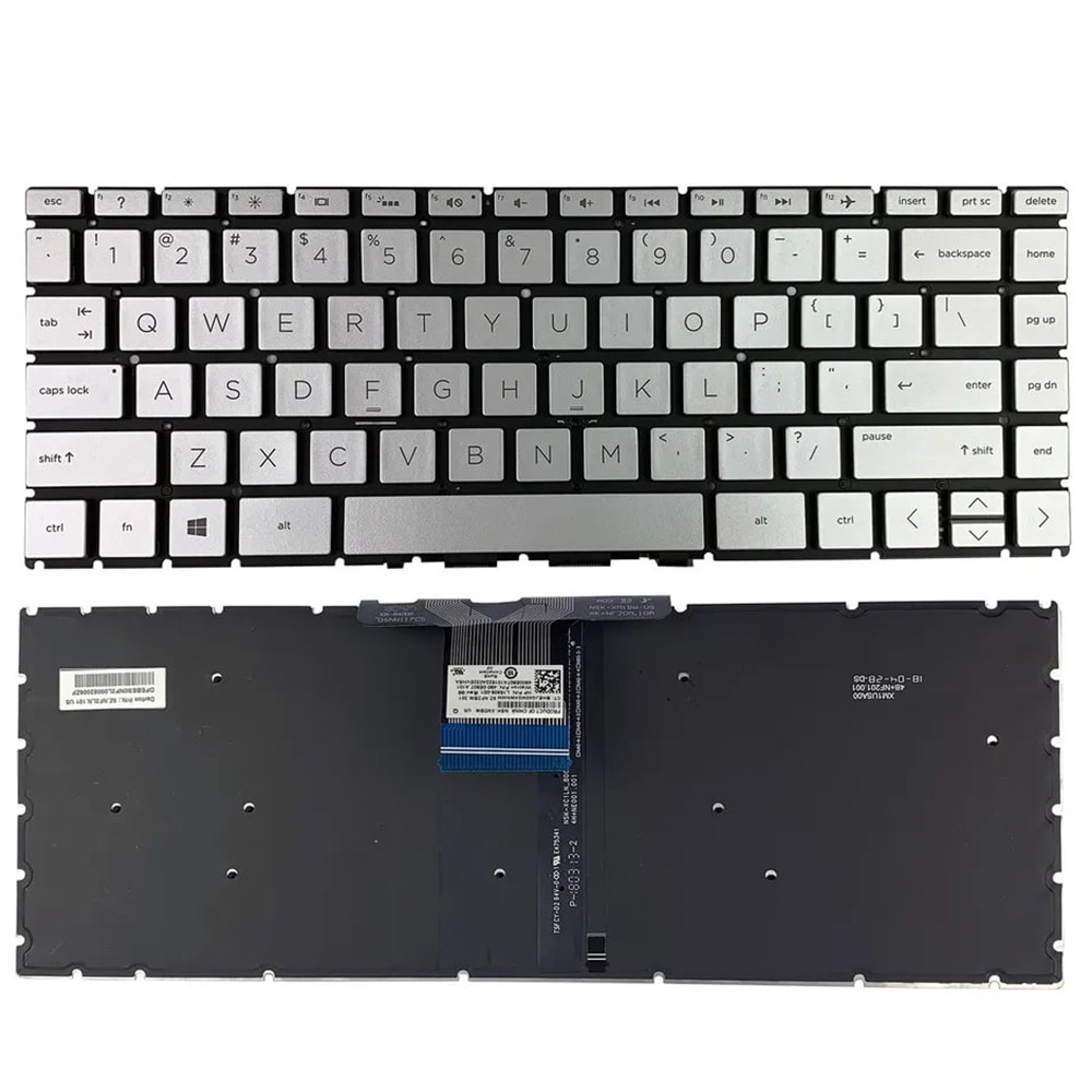 Silver US Keyboard Backlit For HP Pavilion x360 14-CD
