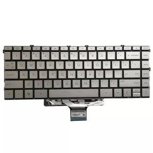 Silver Keyboard US Backlit For HP Pavilion x360 14-DW