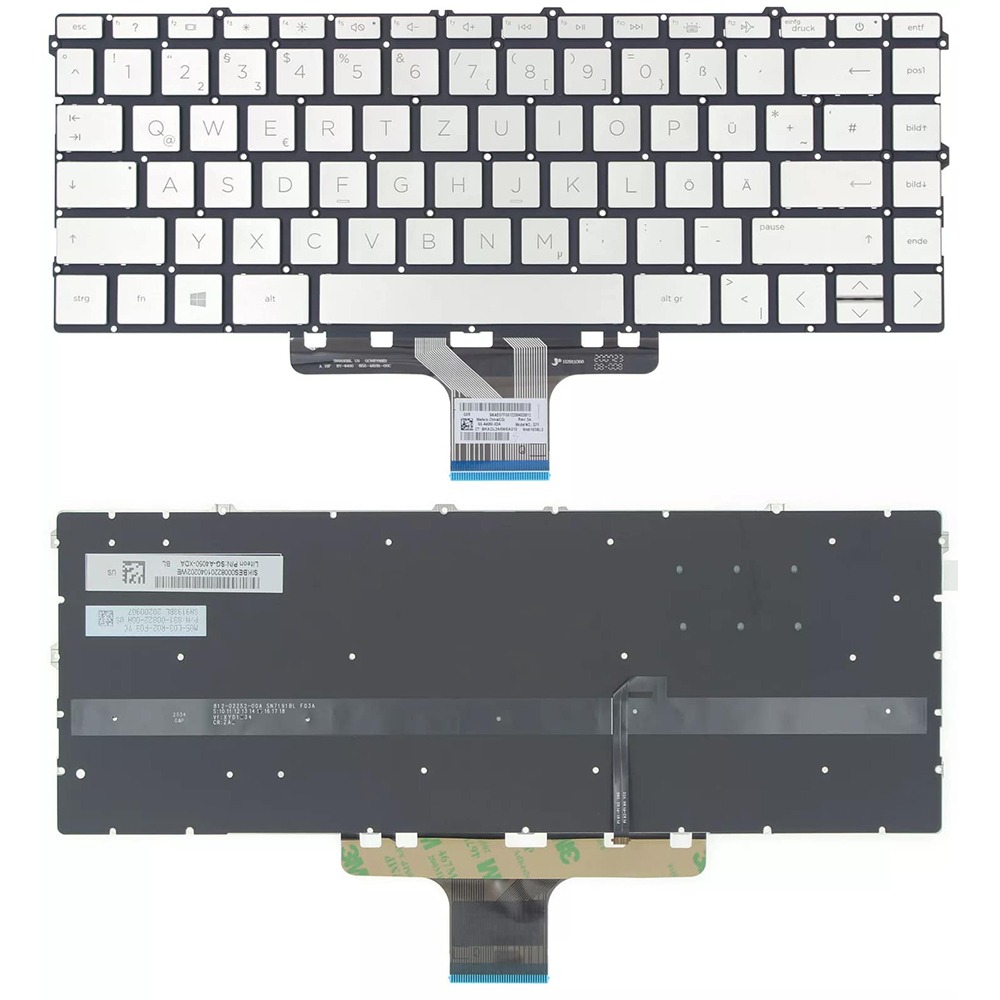 Silver Backlit Keyboard For HP Pavilion x360 14-DY