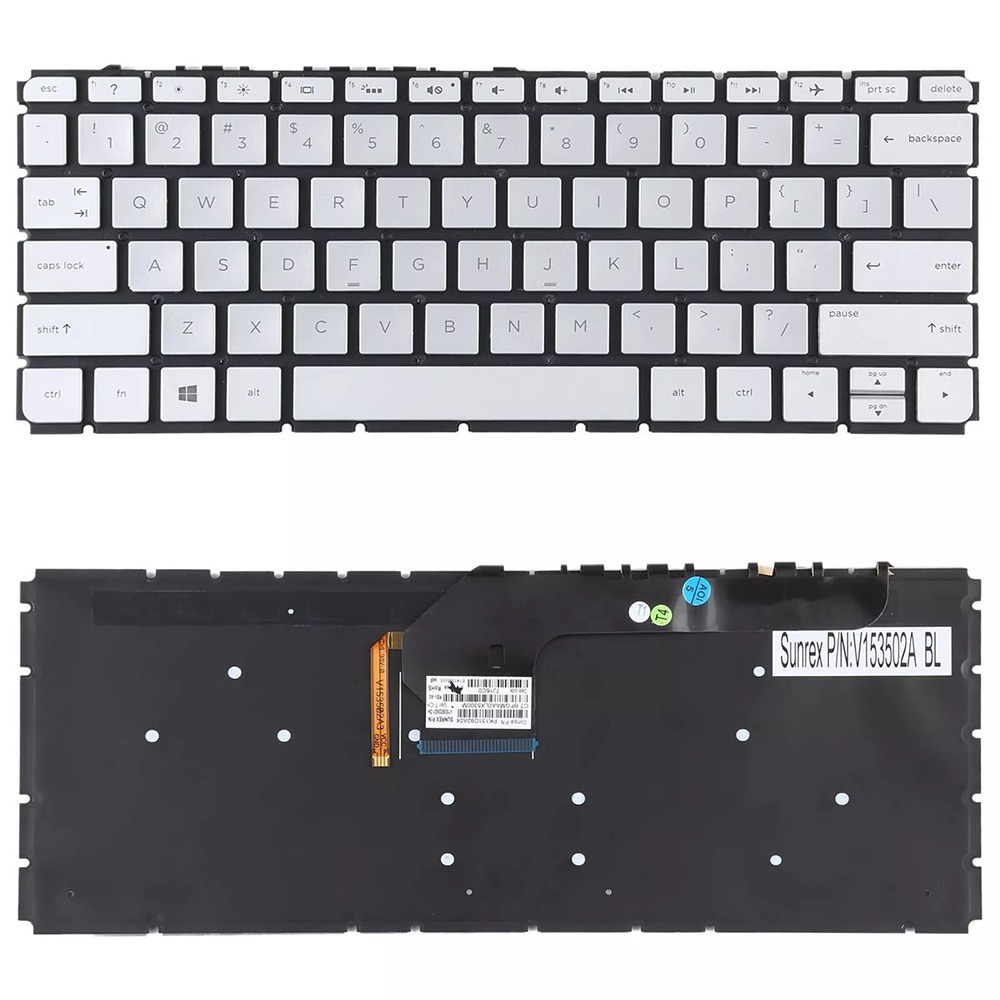 New Keyboard with Backlight (Silver) Replacement For HP Envy 13 13-D000 13" 2016