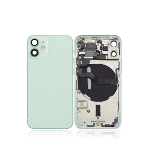 Green back housing with small components pre-installed for iPhone 12 Mini A2176 (US Version).