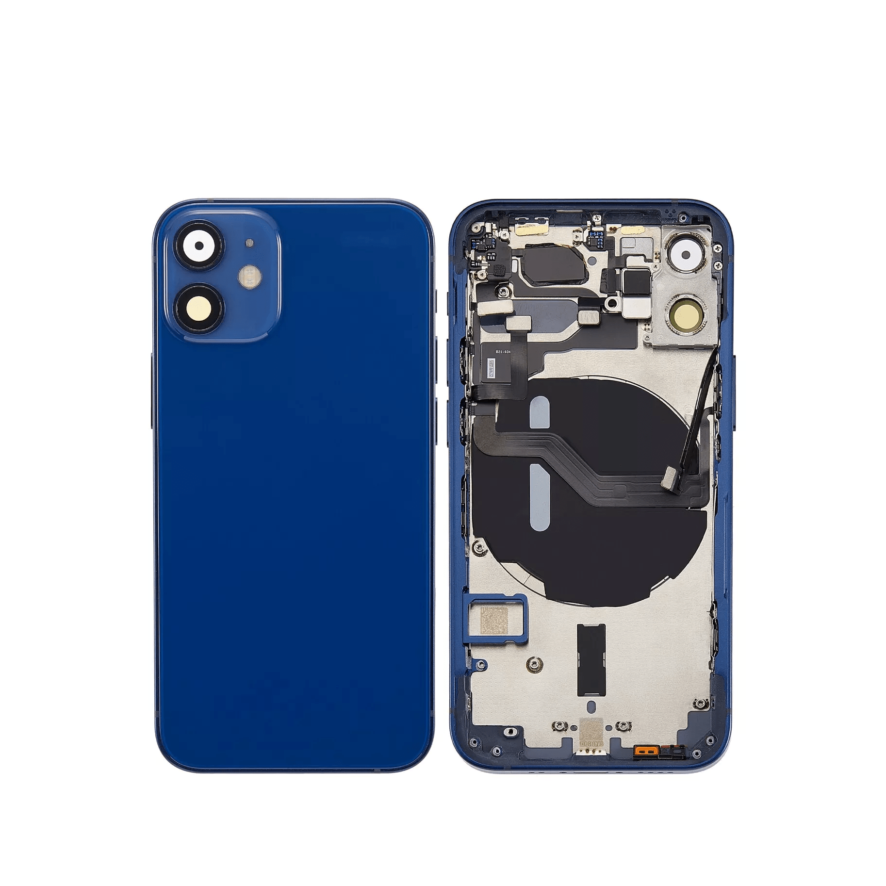 Blue back housing with small components pre-installed for iPhone 12 Mini A2176 (US Version)