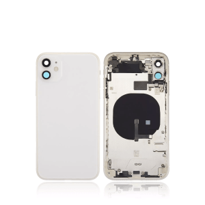 White iPhone 11 A2111 back housing with pre-installed small components