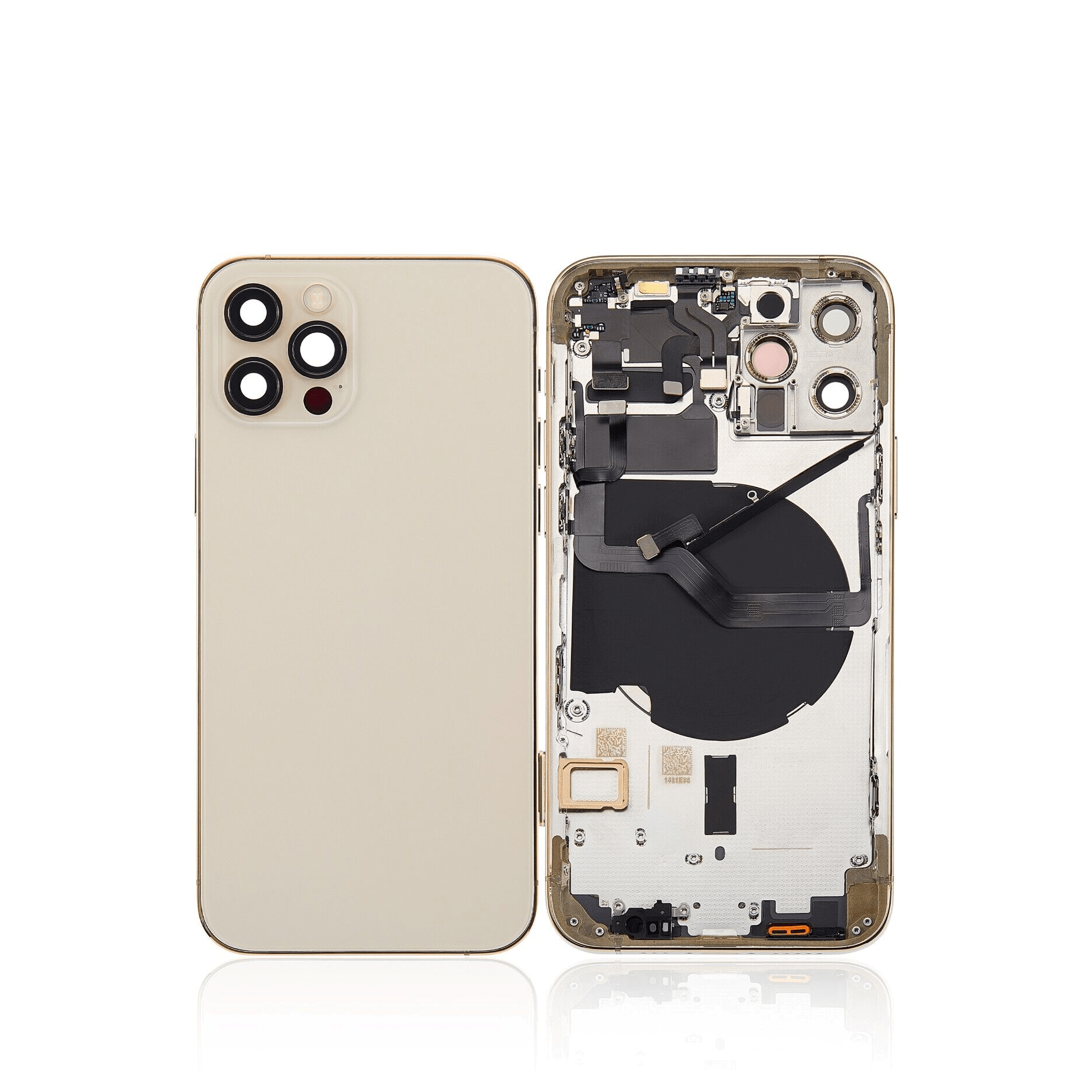 New Back Housing for iPhone 12 Pro A2341 (Gold) with Small Components Pre-Installed
