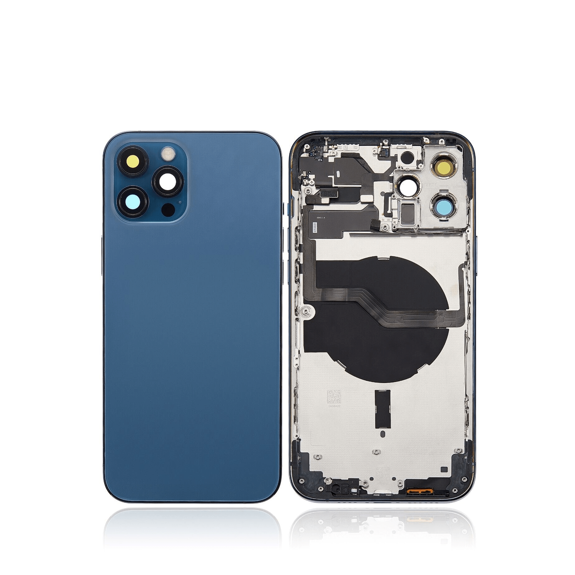 New Back Housing with Small Components Pre-Installed for iPhone 12 Pro Max A2342 (US Version) in Pacific Blue