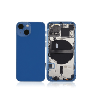 New Back Housing with Small Components Pre-Installed for iPhone 13 Mini A2481 (US Version) in Blue