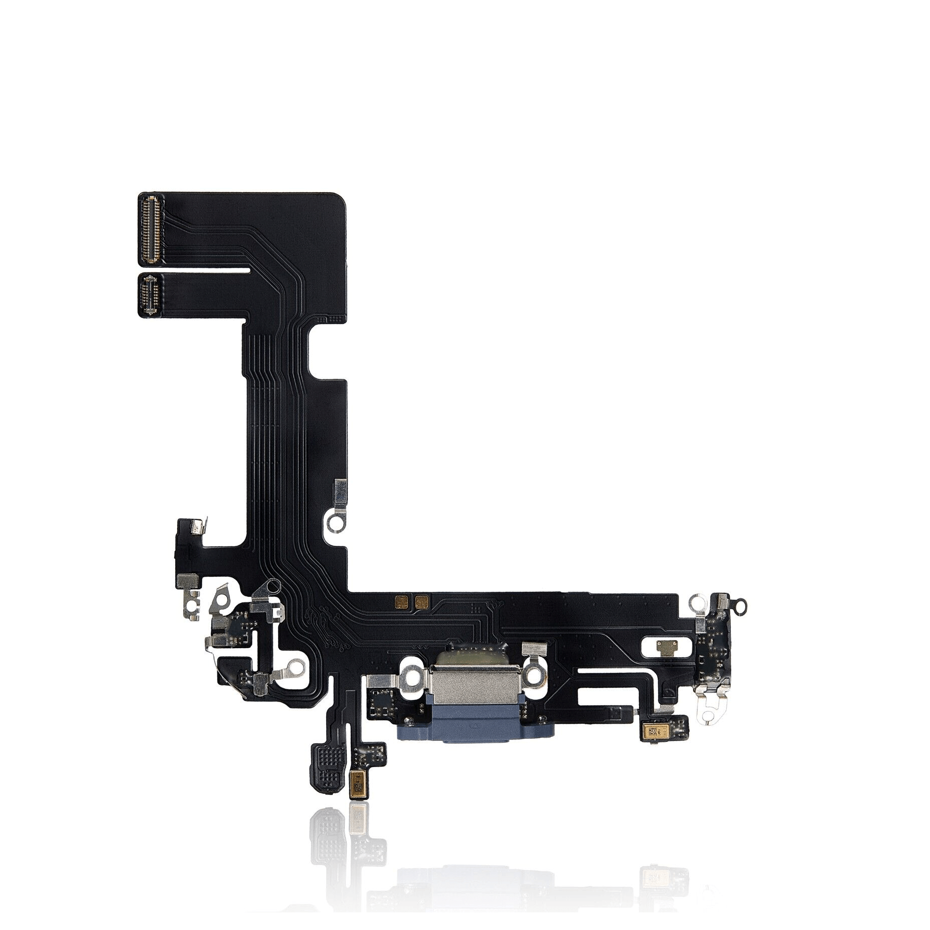 New aftermarket plus blue charging port flex cable for iPhone 13 A2482, replacement part for damaged or faulty charging port.